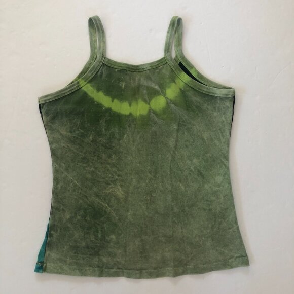 Vintage Y2K Cami Tank Top Tie Dye XL Floral Embroidery Boho Hippie Festival - Picture 2 of 5